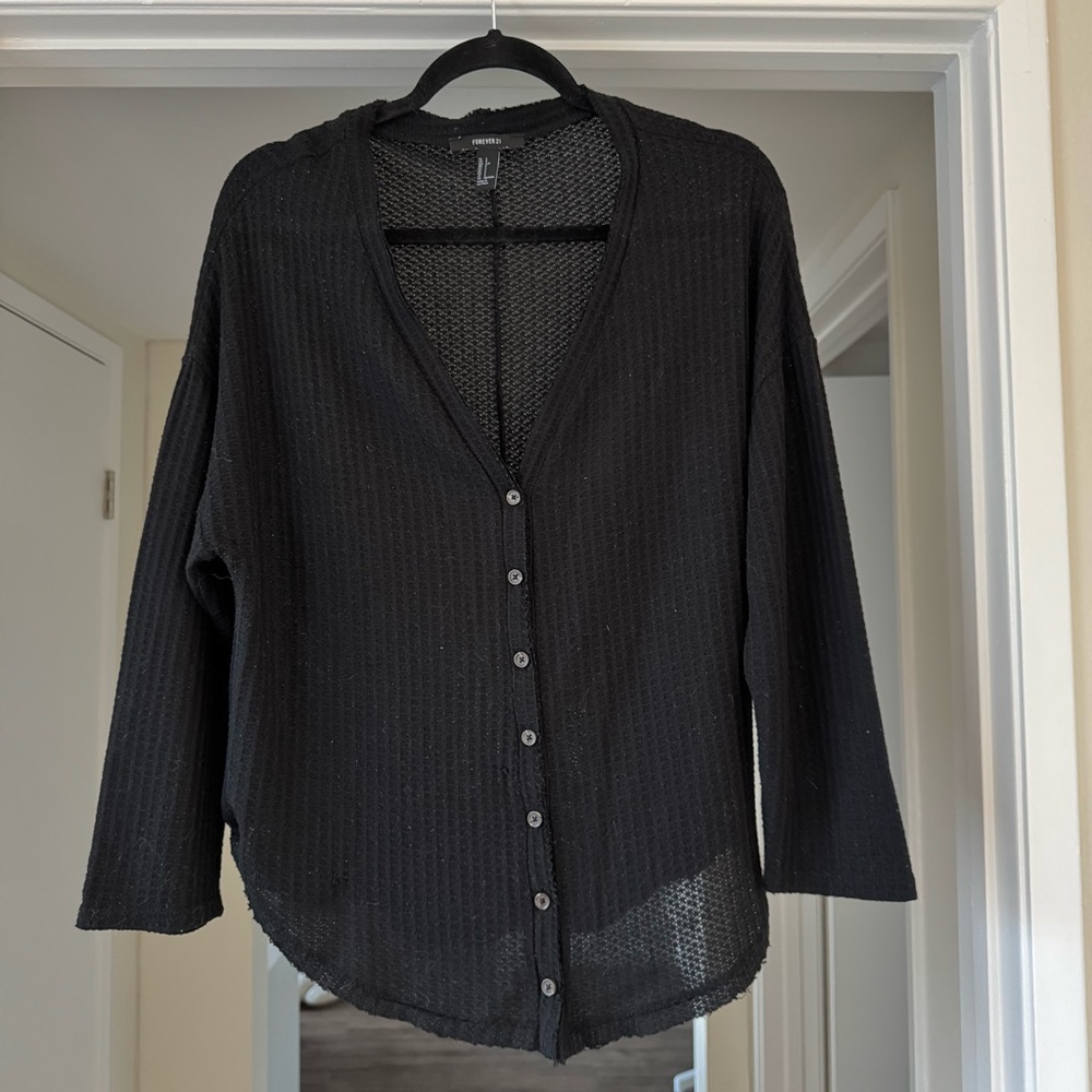 black knitted forever 21 top